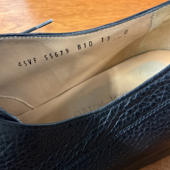 Salvatore Ferragamo Men Black Pebbled Leather Moc Split Toe Derby Oxford Size 13 - Picture 9 of 9